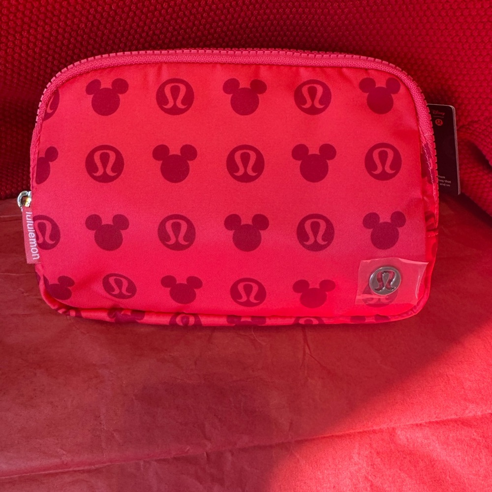 Limited Edition Disney/Lululemon Red Belt Bag with Mickey Mouse Design